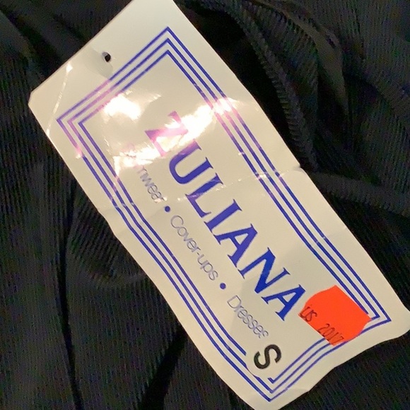 Zuliana Size Small Black Ribbed Spaghetti Strap Mini Dress. Made in USA New - Picture 6 of 6